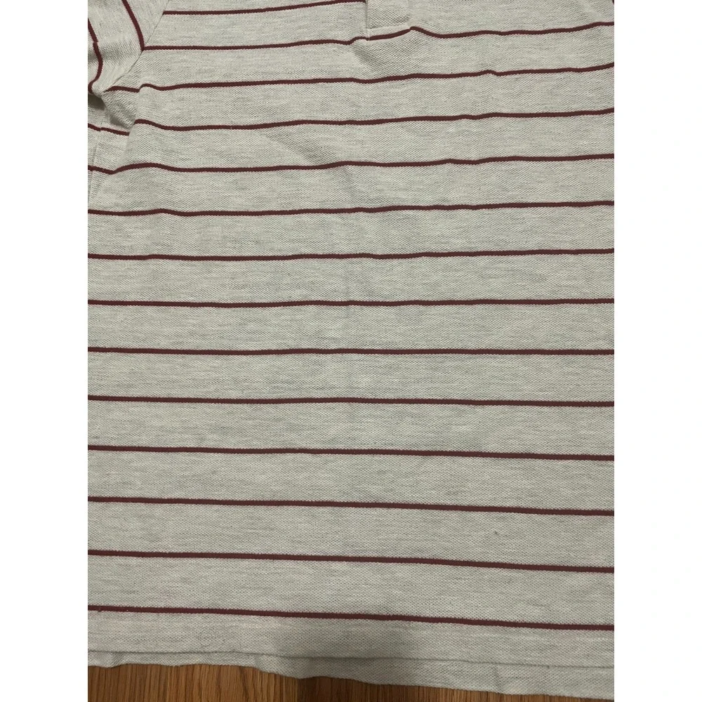 L.L.Bean Polo Mens Tall Large Stripe Made In USA Double L Short Sleeve